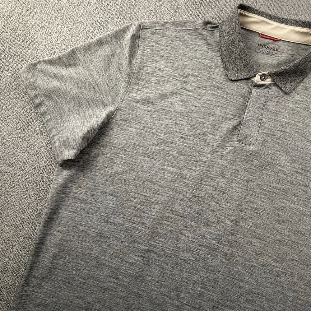 UNTUCKit Polo Shirt Adult 2XL XXL Gray Short Sleeve Casual Preppy Men's